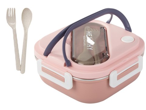Śniadaniówka z przegródkami pojemnik sztućce lunchbox do mikrofali 1000ml