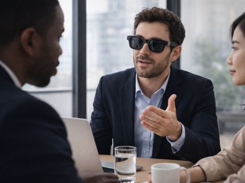 Inteligentne okulary ai z kamerą full hd dyktafon bluetooth tłumaczenie