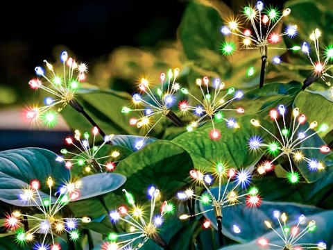 LAMPA SOLARNA OGRODOWA LED DMUCHAWIEC FAJERWERK NA SZPIKULCU DO OGRODU 2szt