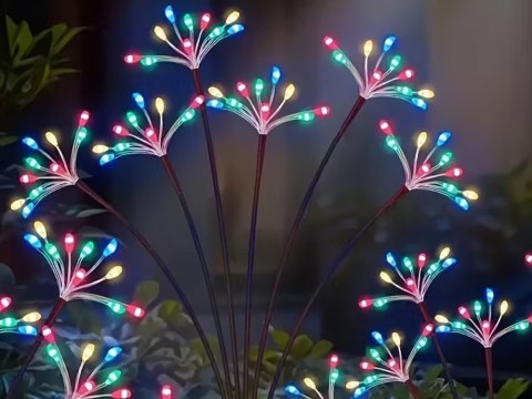 LAMPA SOLARNA OGRODOWA LED DMUCHAWIEC FAJERWERK NA SZPIKULCU DO OGRODU 2szt