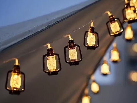 LAMPKI SOLARNE OGRODOWE LED GIRLANDA LAMPIONY NA BALKON TARAS DEKORACYJNE