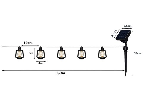 LAMPKI SOLARNE OGRODOWE LED GIRLANDA LAMPIONY NA BALKON TARAS DEKORACYJNE