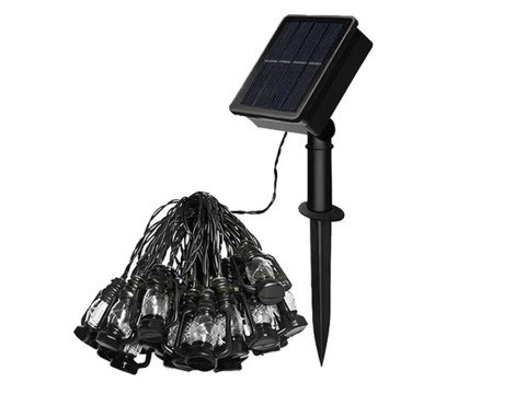 LAMPKI SOLARNE OGRODOWE LED GIRLANDA LAMPIONY NA BALKON TARAS DEKORACYJNE
