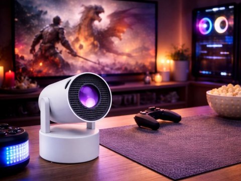 Projektor rzutnik android smart tv led wifi głośnik + mikrofon bluetooth