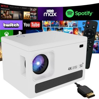 Projektor rzutnik video x6 4k android tv 11.0 wifi bluetooth lcd 100 cali