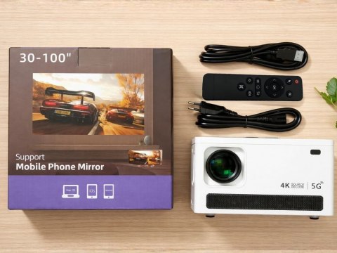 Projektor rzutnik video x6 4k android tv 11.0 wifi bluetooth lcd 100 cali