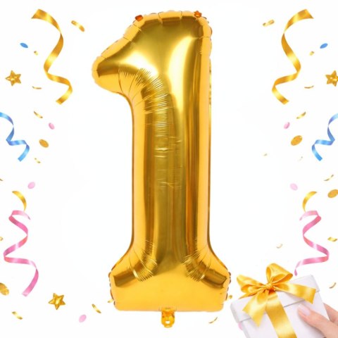Balon foliowy cyfra liczba 1 złota 66cm urodziny przyjęcie dekoraca złoty
