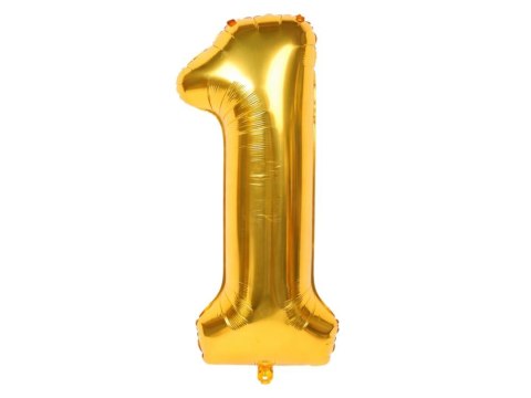 Balon foliowy cyfra liczba 1 złota 66cm urodziny przyjęcie dekoraca złoty