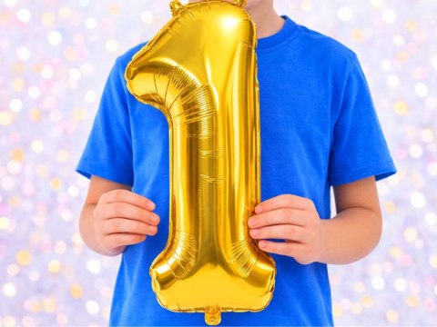 Balon foliowy cyfra liczba 1 złota 66cm urodziny przyjęcie dekoraca złoty