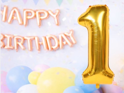Balon foliowy cyfra liczba 1 złota 66cm urodziny przyjęcie dekoraca złoty