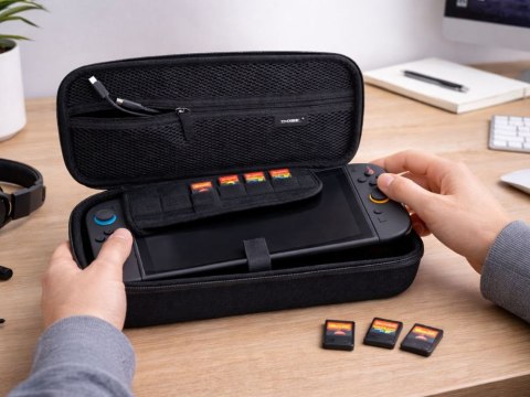 Etui na nintendo switch 2 konsolę futerał ochronny torba z uchwytem czarne