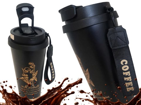 Kubek termiczny 530ml słomka z uchwytem stalowy termos na zimne i gorące