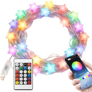 Lamki led gwiazdki usb rgb aplikacja pilot kolorowe dekoracyjne świąteczne