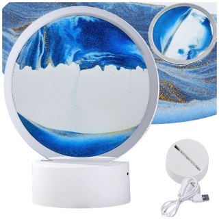 Lampa piaskowa 3d ruchomy dynamiczny piasek dekoracyjna biurko usb led rgb