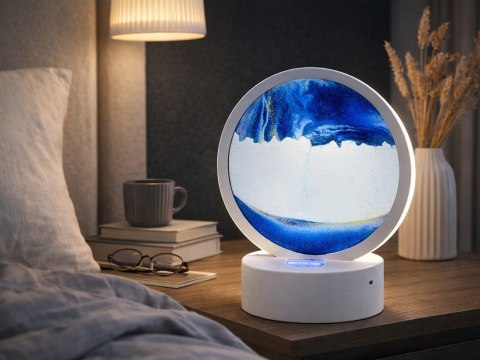 Lampa piaskowa 3d ruchomy dynamiczny piasek dekoracyjna biurko usb led rgb