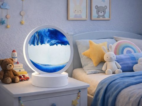 Lampa piaskowa 3d ruchomy dynamiczny piasek dekoracyjna biurko usb led rgb
