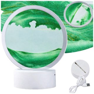 Lampa piaskowa 3d ruchomy dynamiczny piasek dekoracyjna biurko usb led rgb
