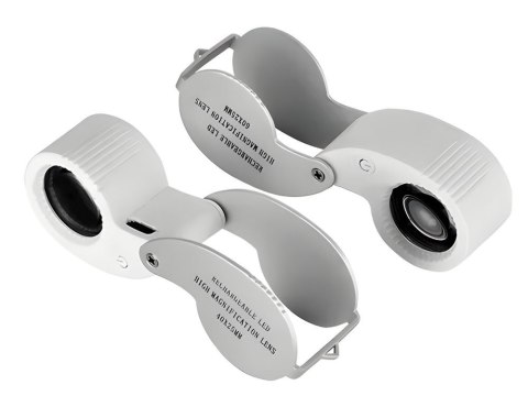 Lupa powiększająca jubilerska led uv składana ładowana usb do czytania 60x