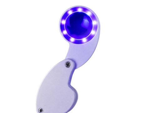 Lupa powiększająca jubilerska led uv składana ładowana usb do czytania 60x