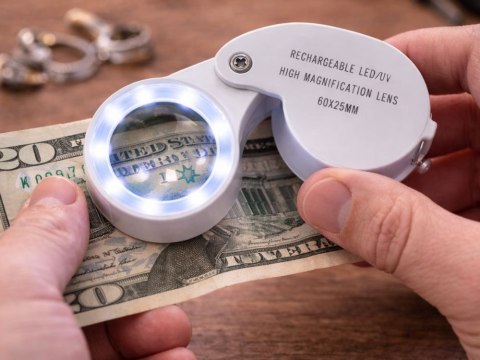 Lupa powiększająca jubilerska led uv składana ładowana usb do czytania 60x