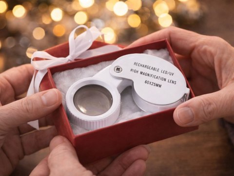 Lupa powiększająca jubilerska led uv składana ładowana usb do czytania 60x