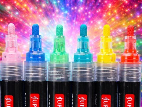 Markery akrylowe zestaw 12 szt pisaki flamastry mazaki wodoodporne z farbą