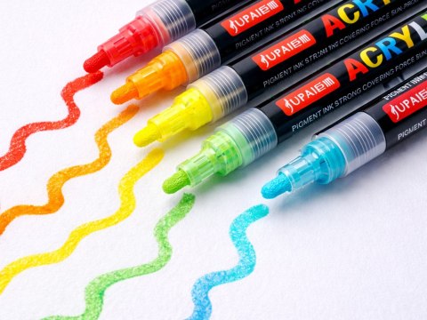 Markery akrylowe zestaw 24 szt pisaki flamastry mazaki wodoodporne z farbą