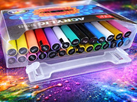 Markery akrylowe zestaw 24 szt pisaki flamastry mazaki wodoodporne z farbą