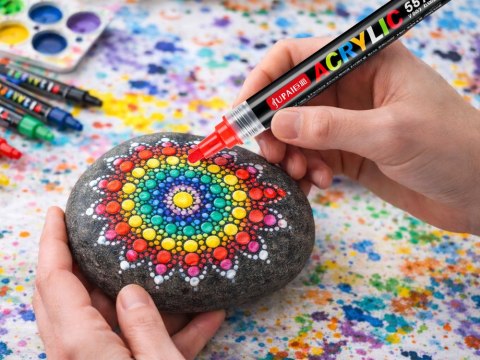 Markery akrylowe zestaw 24 szt pisaki flamastry mazaki wodoodporne z farbą