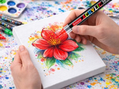 Markery akrylowe zestaw 24 szt pisaki flamastry mazaki wodoodporne z farbą