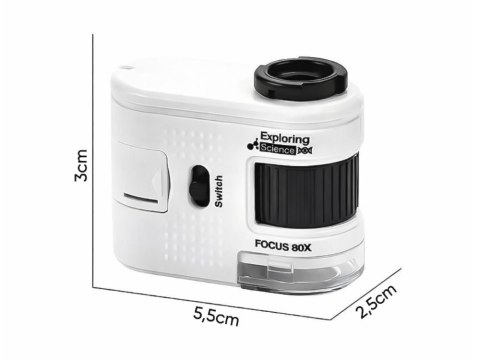 Mikroskop kompaktowy lupa klips do telefonu komórkowego 80x zoom led uv
