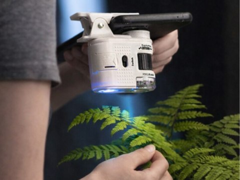 Mikroskop kompaktowy lupa klips do telefonu komórkowego 80x zoom led uv