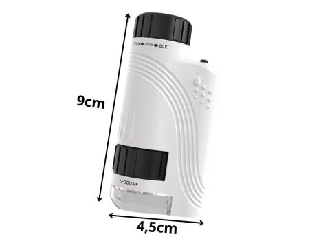 Mikroskop kompaktowy optyczny lupa 120x zoom led uv focus edukacyjny