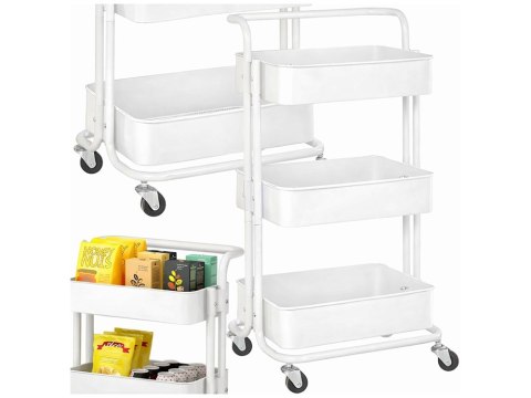 Regał kuchenny łazienkowy na kółkach wózek 3 poziomy metalowy organizer