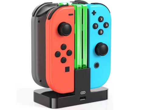 Stacja ładująca ładowarka do 4x joy-con nintendo switch podświetlenie led