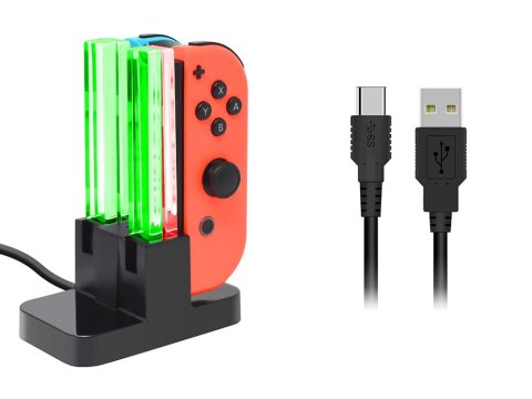 Stacja ładująca ładowarka do 4x joy-con nintendo switch podświetlenie led