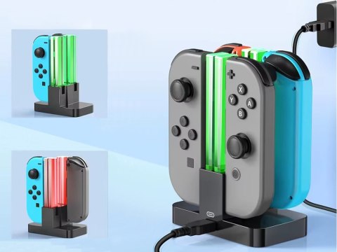 Stacja ładująca ładowarka do 4x joy-con nintendo switch podświetlenie led