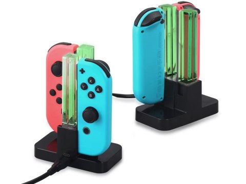 Stacja ładująca ładowarka do 4x joy-con nintendo switch podświetlenie led
