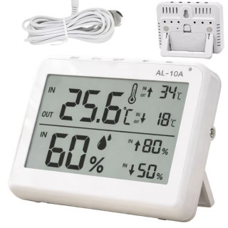 Stacja pogodowa pogody lcd termometr sonda higrometr magnes pokojowy zew