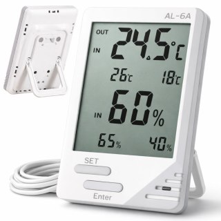 Stacja pogodowa pogody lcd termometr sonda higrometr magnes pokojowy zew