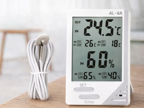 Stacja pogodowa pogody lcd termometr sonda higrometr magnes pokojowy zew