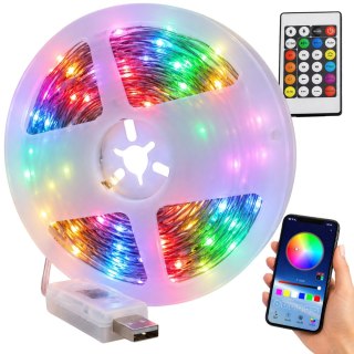Taśma led rgb zewnętrzna wodoodporna ip65 usb bluetooth aplikacja 10m pilot