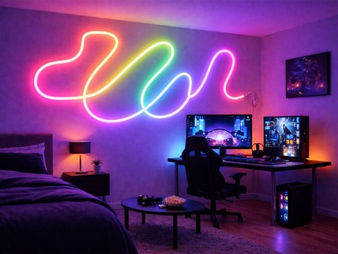 Taśma neon led 10m rgb bluetooth aplikacja pilot wodoodporna elastyczna