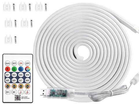 Taśma neon led 5m rgb bluetooth aplikacja pilot wodoodporna elastyczna