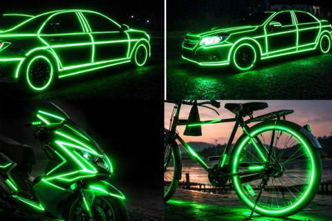 Taśma odblaskowa odblask na rower motor samochód naklejka samoprzylepna 8m