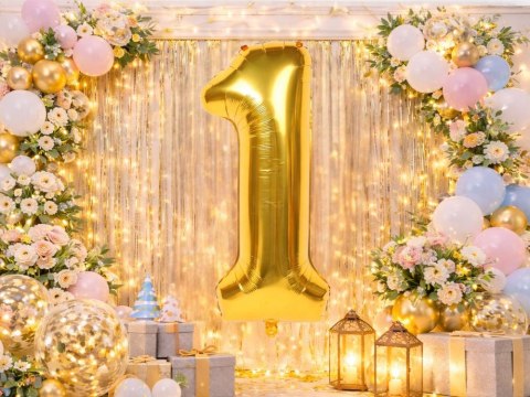 Balon foliowy cyfra liczba 1 złota 66cm urodziny przyjęcie dekoraca złoty