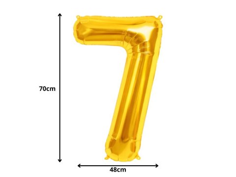 Balon foliowy cyfra liczba 7 złota 66cm urodziny przyjęcie dekoraca złoty