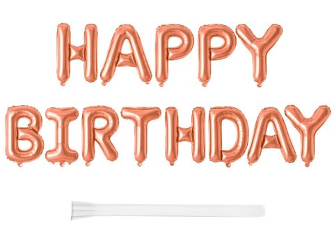Balony foliowe happy birthday girlanda różowe napis urodziny dekoracja