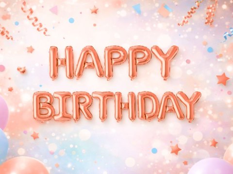 Balony foliowe happy birthday girlanda różowe napis urodziny dekoracja