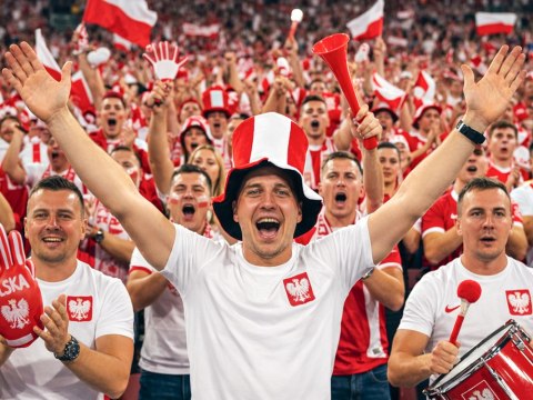 Kapelusz cylinder kibica biało czerwony nakrycie na głowę polska mecz